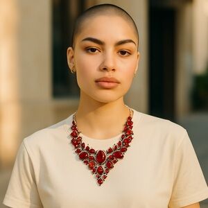 Elegant Red Gemstone Necklace